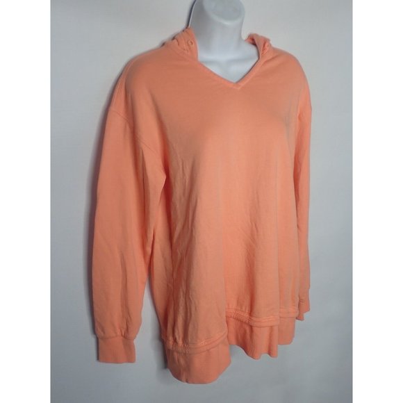 Athleta Oversize Hooded Sweatshirt Hoodie Women S Orange Athleisure Casual - Picture 2 of 4